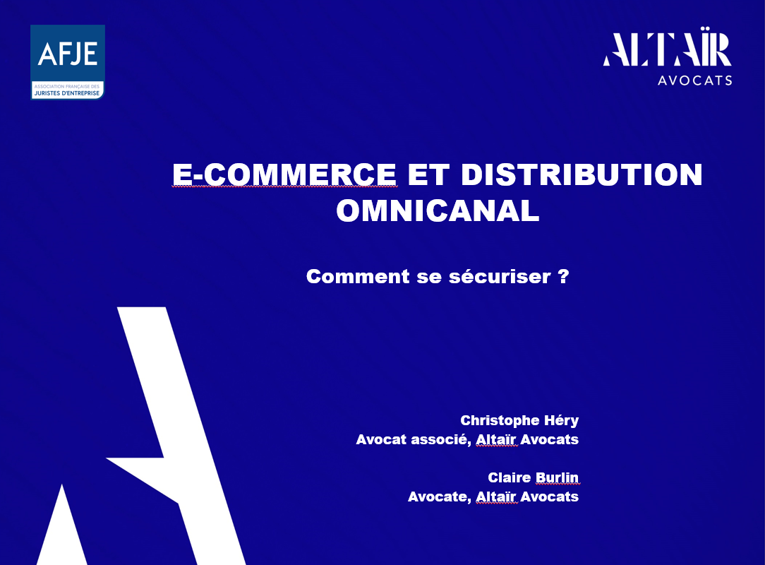 Webinaire « E-commerce et distribution omnicanal – comment se sécuriser ?»